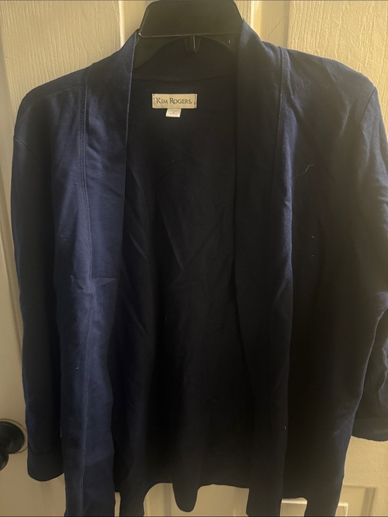 Kim Rogers Tops - Kim Rogers Navy Open Draped Cardigan